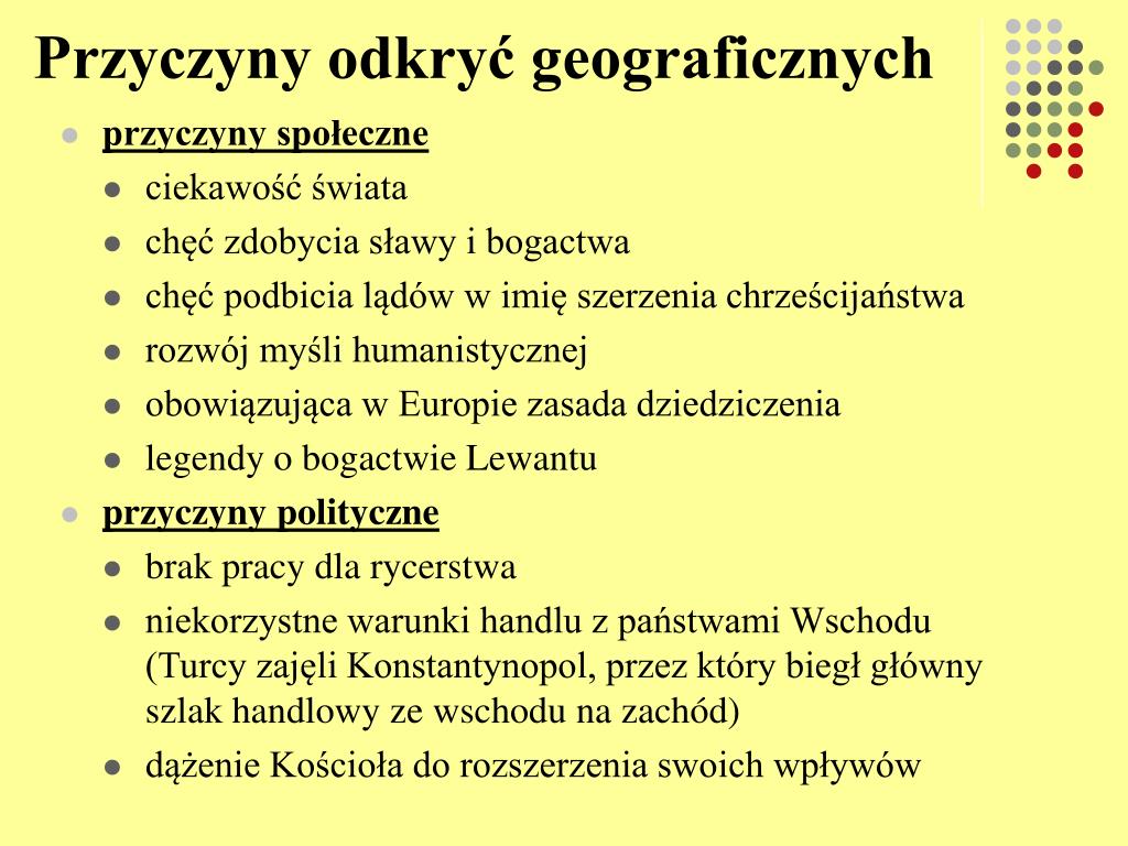 Przyczyny I Skutki Odkryc Geograficznych