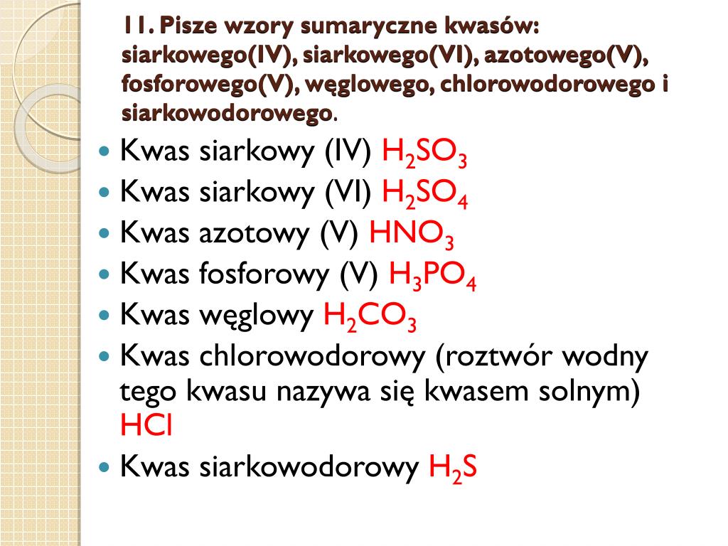 Reakcje Otrzymywania Kwasu Siarkowego 6