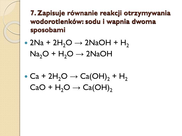 Reakcja Otrzymywania Wodorotlenku Sodu