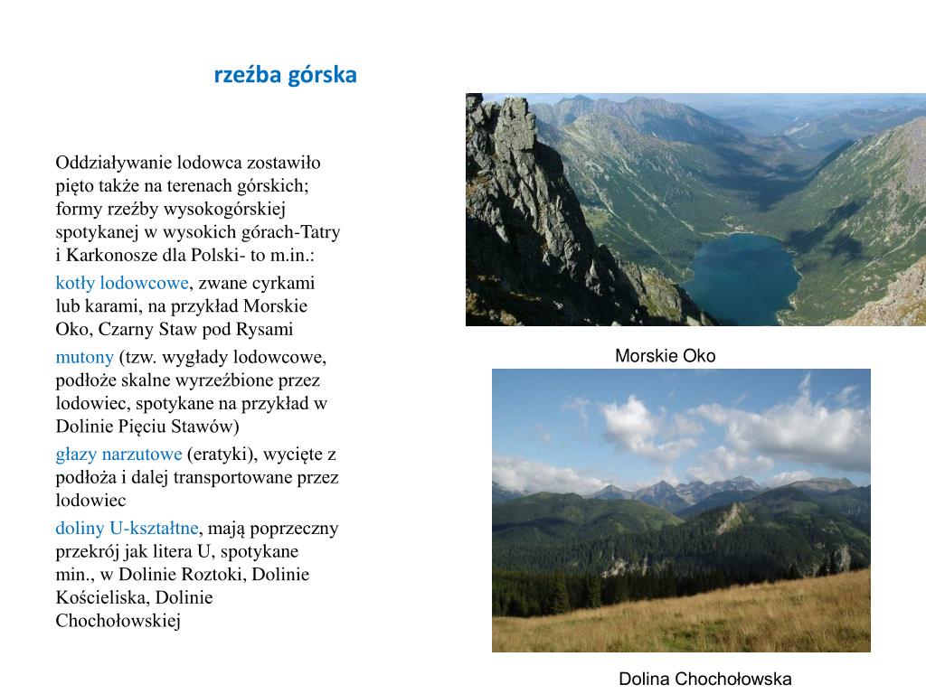 PPT - Zlodowacenia w Polsce oraz formy polodowcowe PowerPoint Formy Rzeźby Polodowcowej W Polsce
