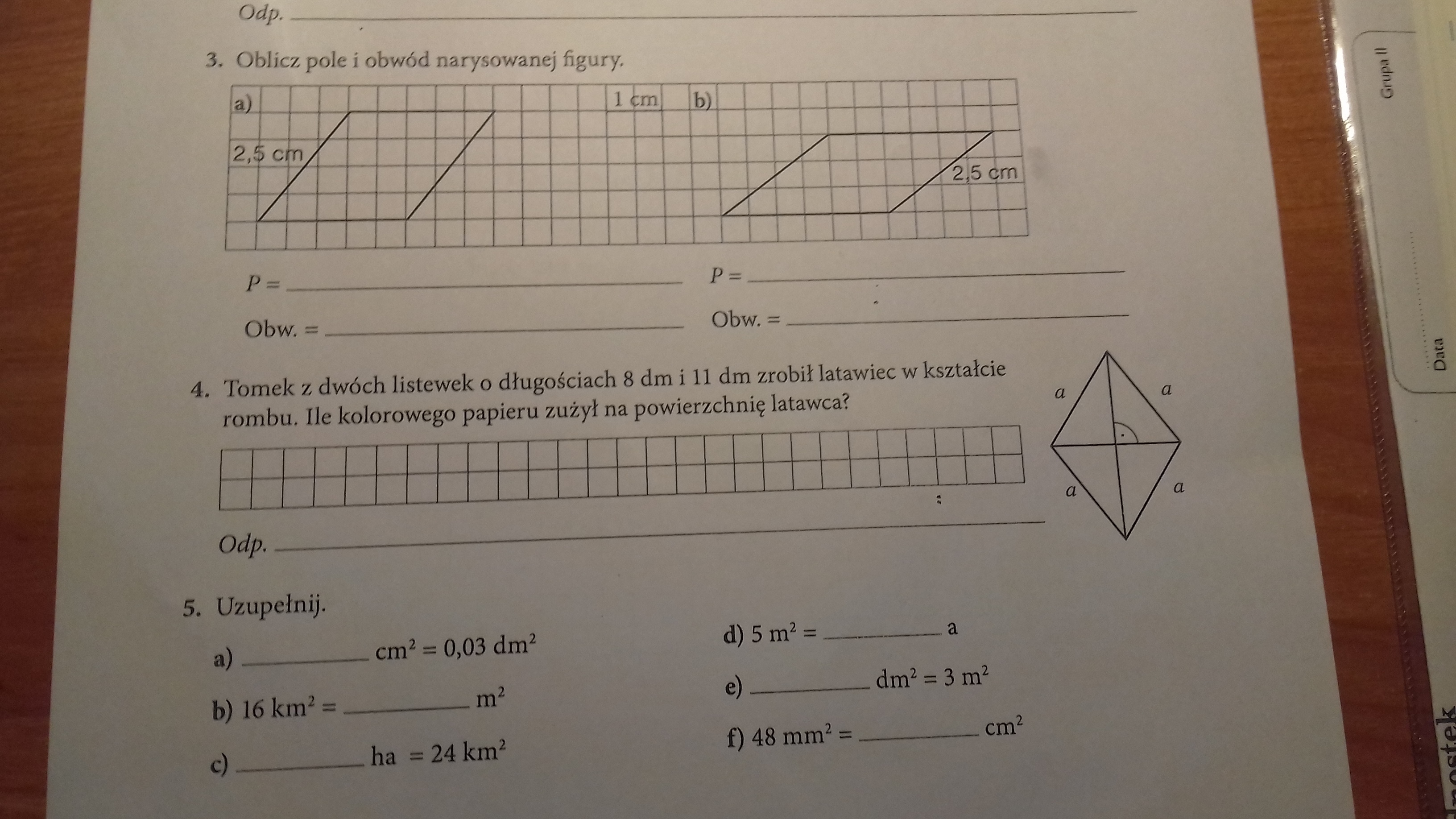 Praca klasowa z matematyki klasa 5 pola figury na jutro - Brainly.pl Sprawdzian Z Matematyki Klasa 5 Pola Figur Gwo