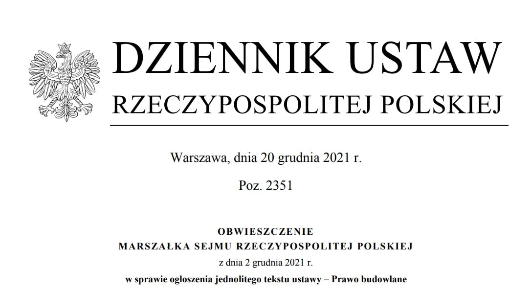 Prawo budowlane – tekst jednolity 2021 – Krajowa Izba Kominiarzy Aktualne Prawo Budowlane Tekst Jednolity
