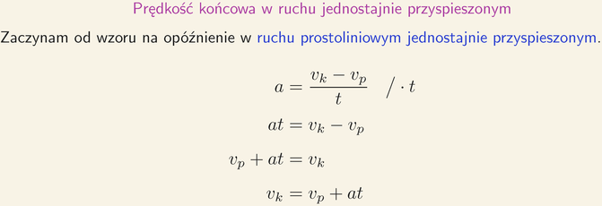 Wzory W Ruchu Jednostajnie Przyspieszonym