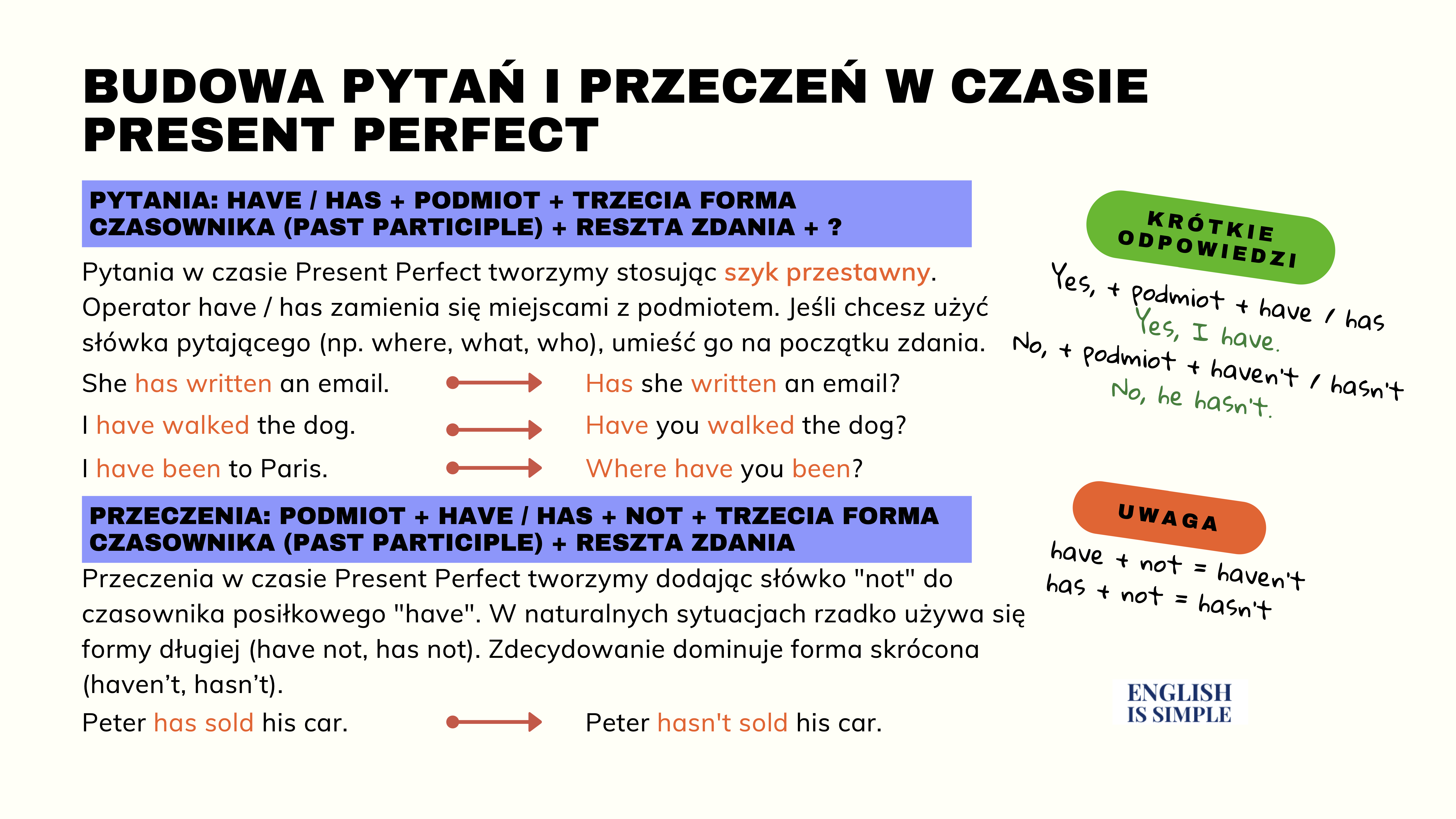 Uzupełnij Zdania Słowami Z Nawiasów W Czasie Present Perfect