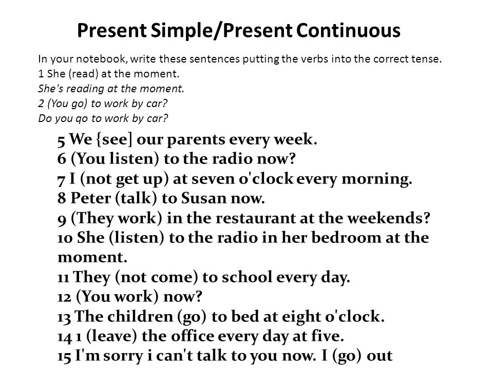 Present simple present continuous упражнения Present Simple Present Continuous Klasa 5 ćwiczenia
