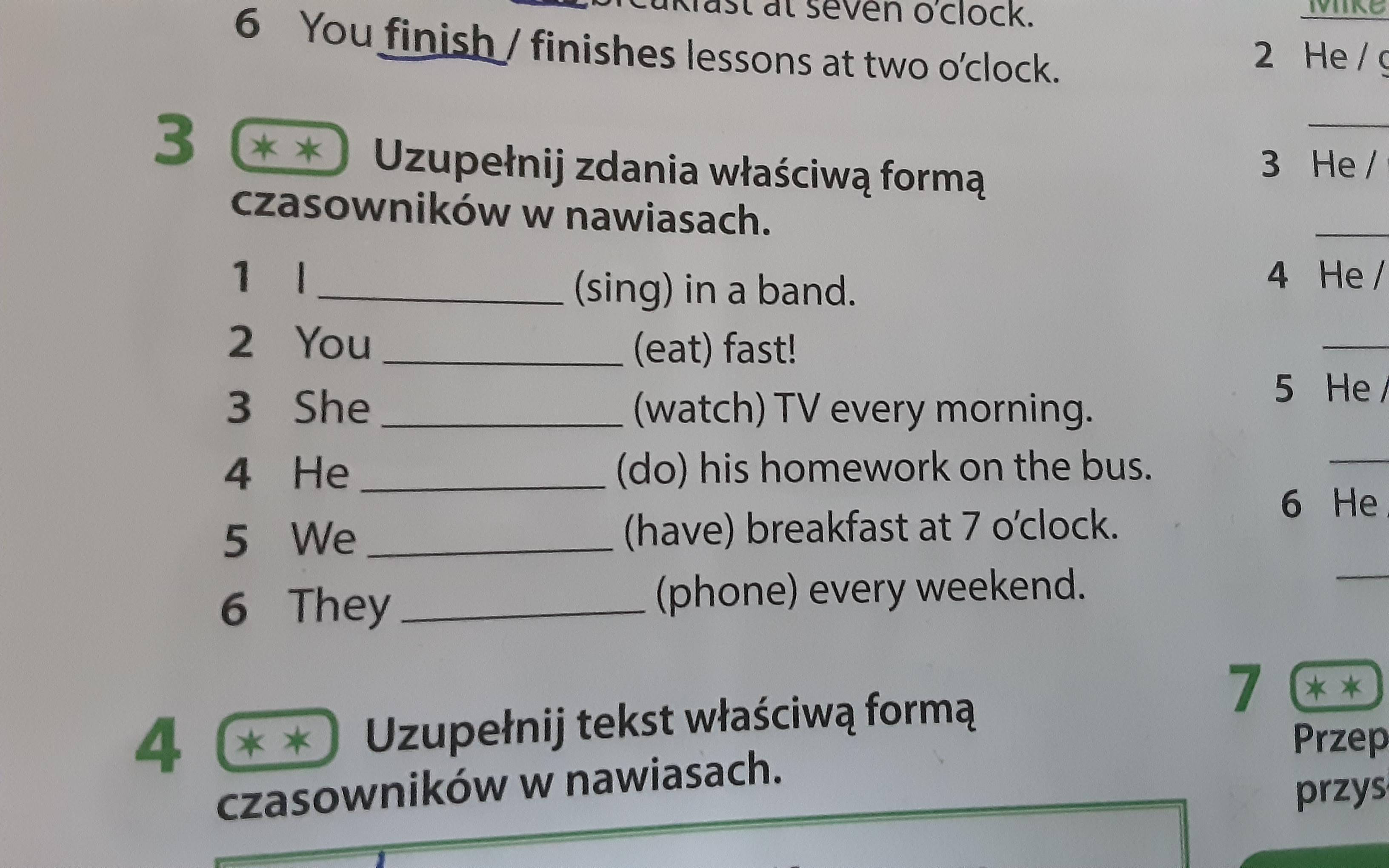 Present Simple Przyklady Test Z Present Simple Klasa 5