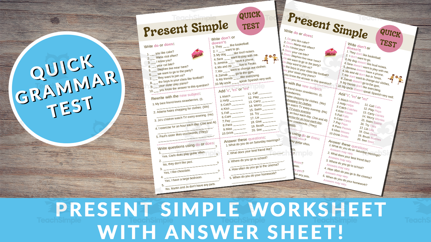 Present Simple Test For Beginners
