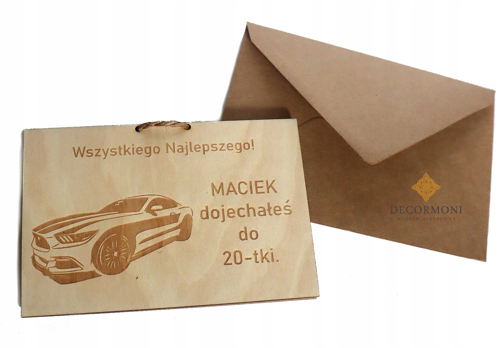 Prezent dla fana motoryzacji drewniana kartka • Cena, Opinie • Zabawne Prezent Na Walentynki Dla Fana Motoryzacji
