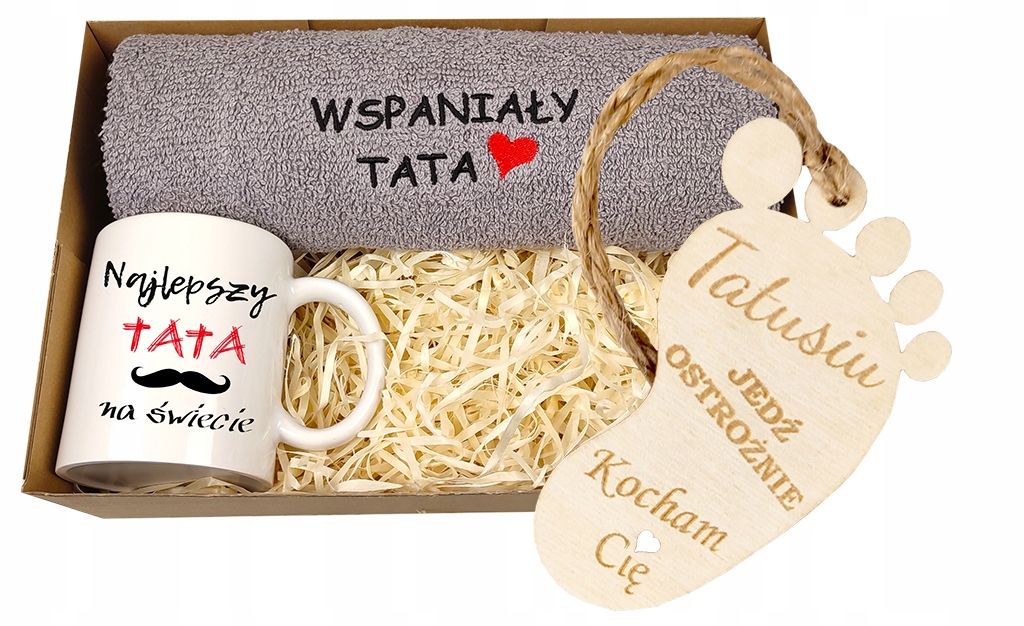 PREZENT NA DZIEŃ OJCA OJCIEC DLA TATY RĘCZNIK HAFT (TATA) • Cena Tani Prezent Na Dzien Ojca