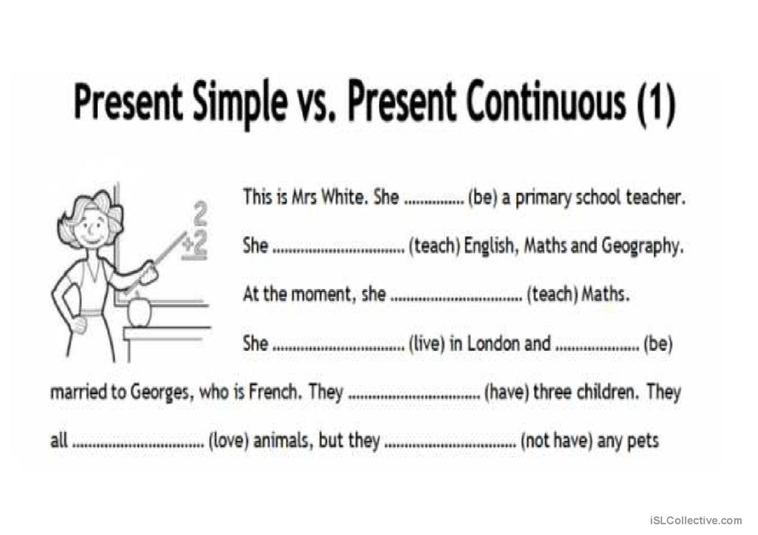 Презентация present simple present continuous упражнения Present Simple I Present Continuous ćwiczenia Online