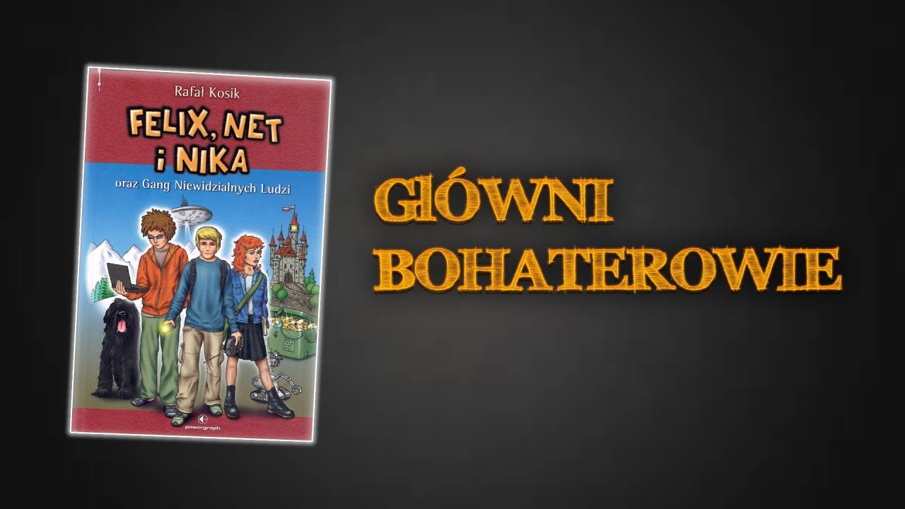 Prezentacja głównych postaci z lektury "Felix, Net i Nika oraz Gang Felix Net I Nika Oraz Gang Niewidzialnych Ludzi Wszyscy Bohaterowie