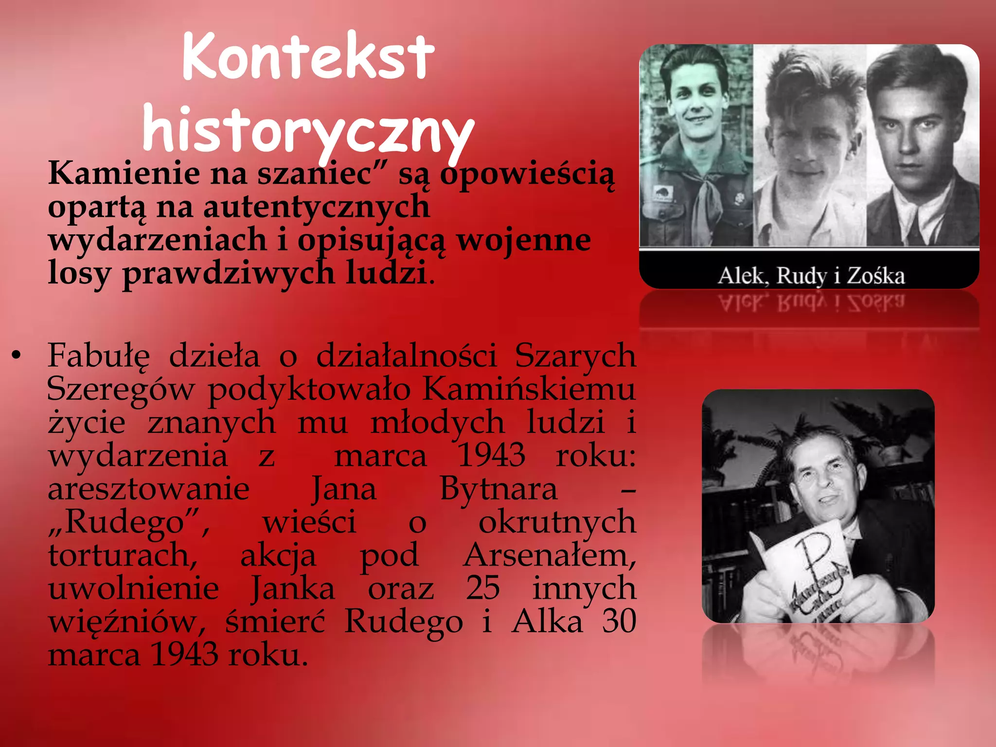 Prezentacja Kamienie na szaniec | PPT Kamienie Na Szaniec Tematy Wypracowań