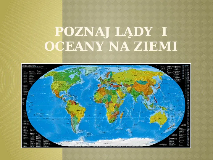 Prezentacja lądy i oceany na ziemi - Świat prezentacji Lady I Oceany