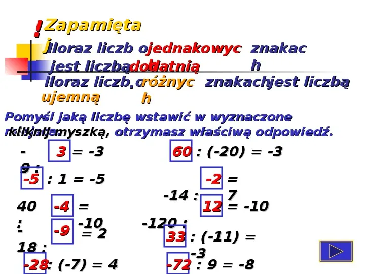 Liczby Calkowite Klasa 6