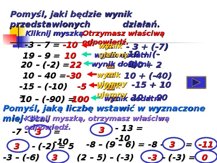 Prezentacja liczby całkowite - Świat prezentacji Liczby Calkowite Klasa 6