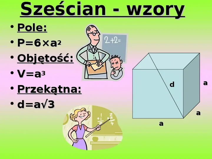 Prezentacja matematyka - wzory na pola figur płaskich, pola powierzchni Pola Powierzchni I Objetosci Bryl