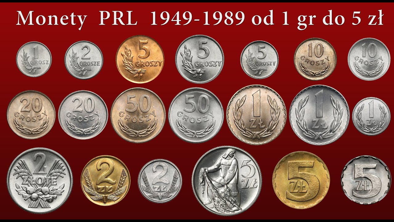Prezentacja monet PRL od 1 grosza do 5 złotych z lat 1949-1989 - jakie 150 Monet Po 50 Gr Ile To Zlotych