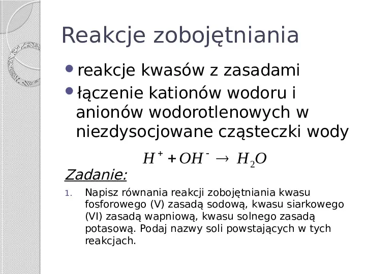 Reakcje Chemiczne W Roztworach Wodnych