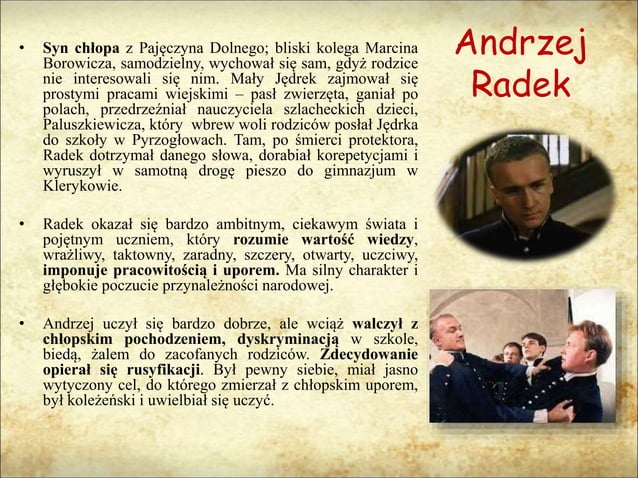 Prezentacja Syzyfowe prace | PPT Syzyfowe Prace Charakterystyka Bohaterów
