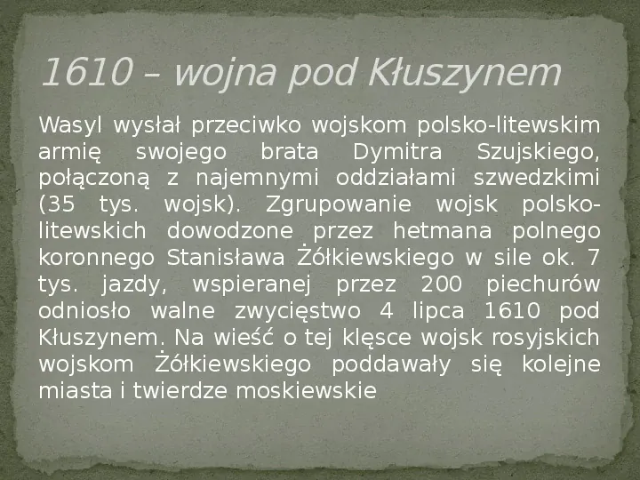 Prezentacja wojny polsko-rosyjskie w xvii w. - Świat prezentacji Wojny Polsko Rosyjskie W Xvii Wieku Notatka