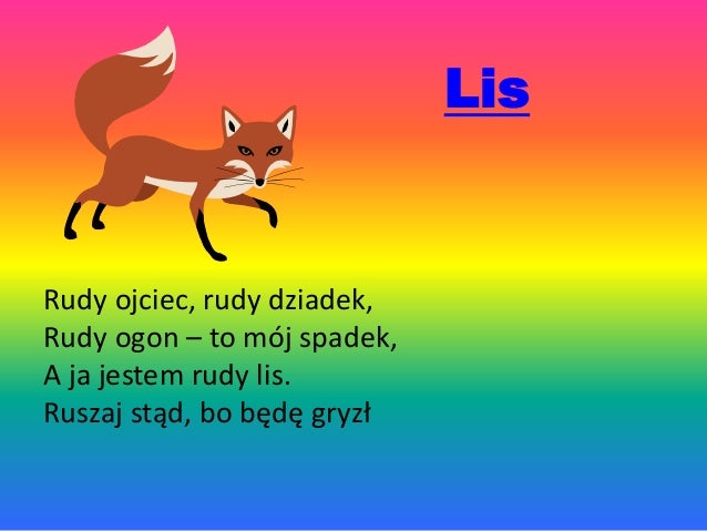 Prezentacja zoo Lis Brzechwa Tekst