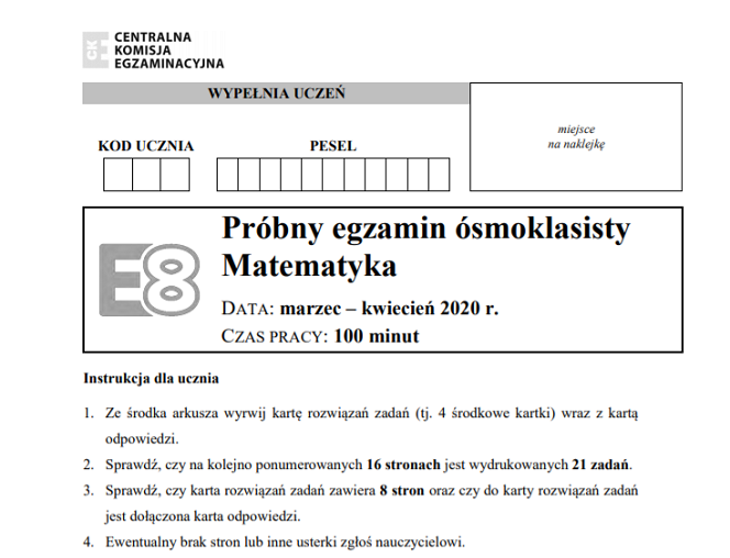 Oke Wrocław Egzamin ósmoklasisty Arkusze
