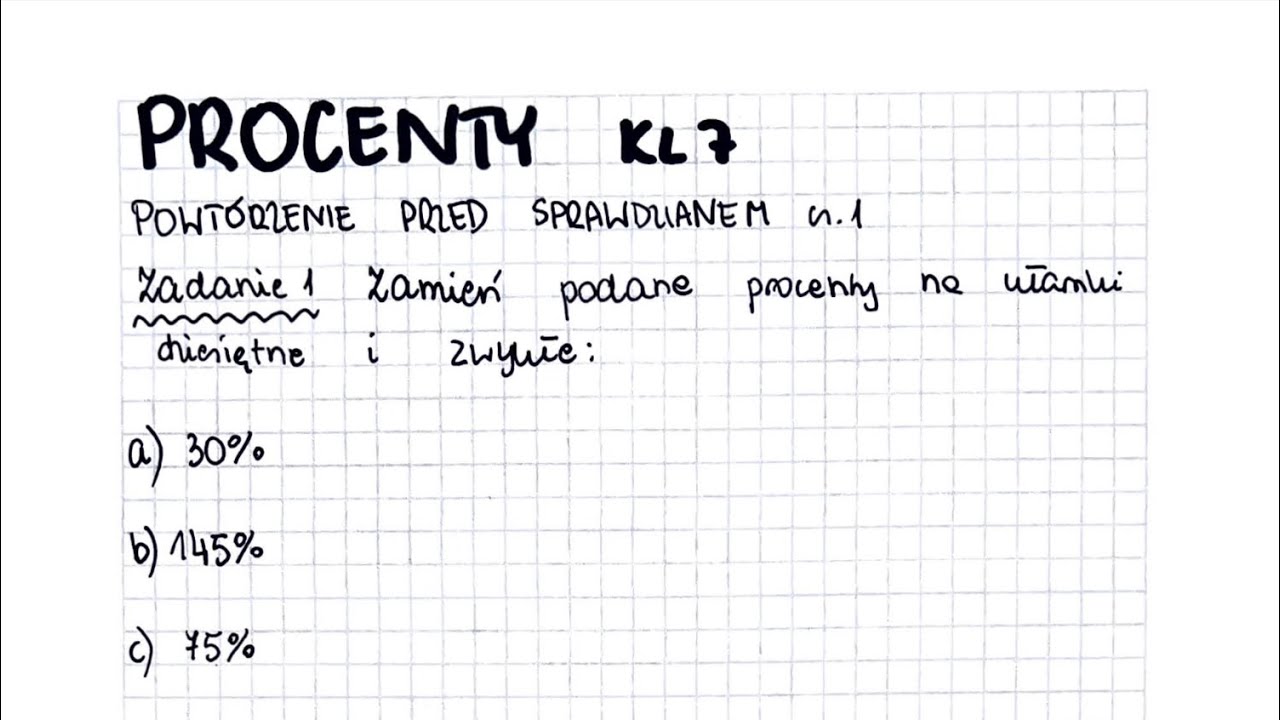 Procenty 7 Klasa
