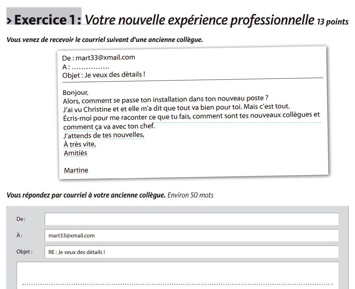 Production écrite – Exemple sujet DELF Pro A2 – Français Facile Delf A2 Production Ecrite Examples