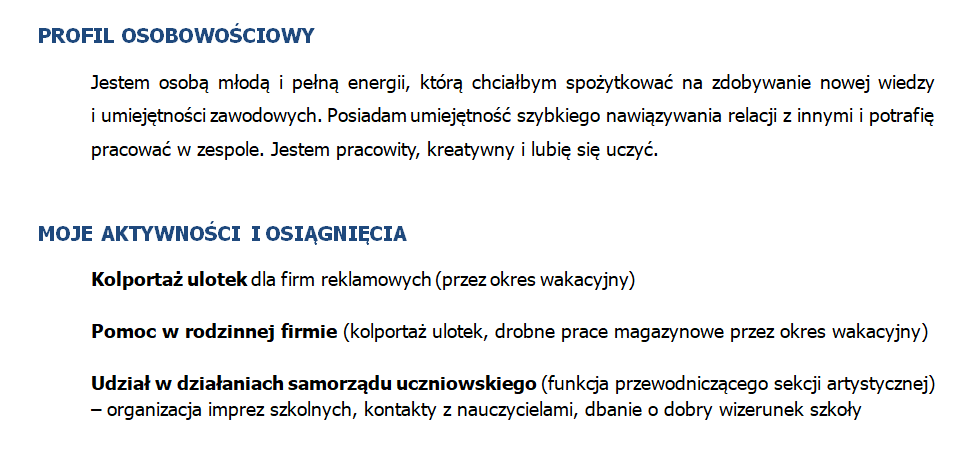 Profesjonalny doradca zawodowy: CV dla studenta i absolwenta Doradca Zawodowy Dla Młodzieży łódź