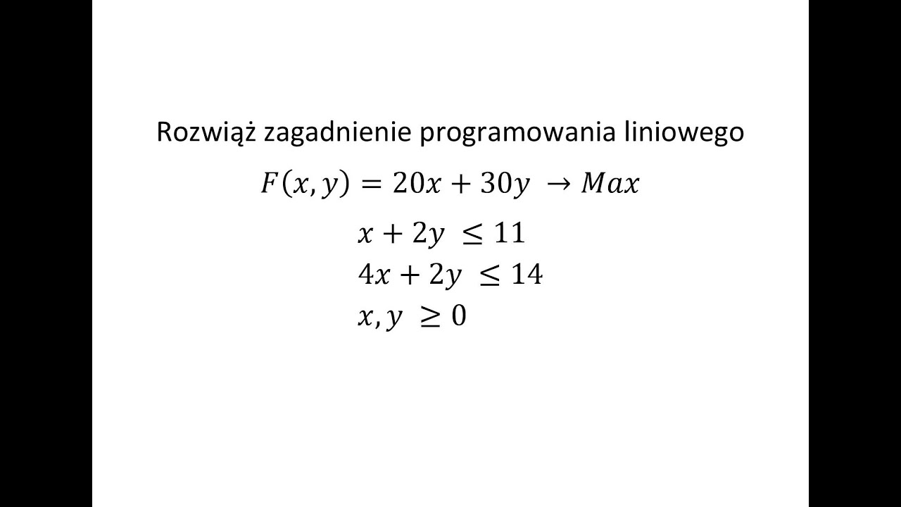 Programowanie Liniowe Zadania Z Rozwiązaniem Solver