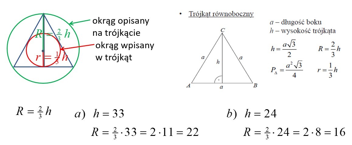 Promien Okregu Opisanego Na Trojkacie Rownobocznym