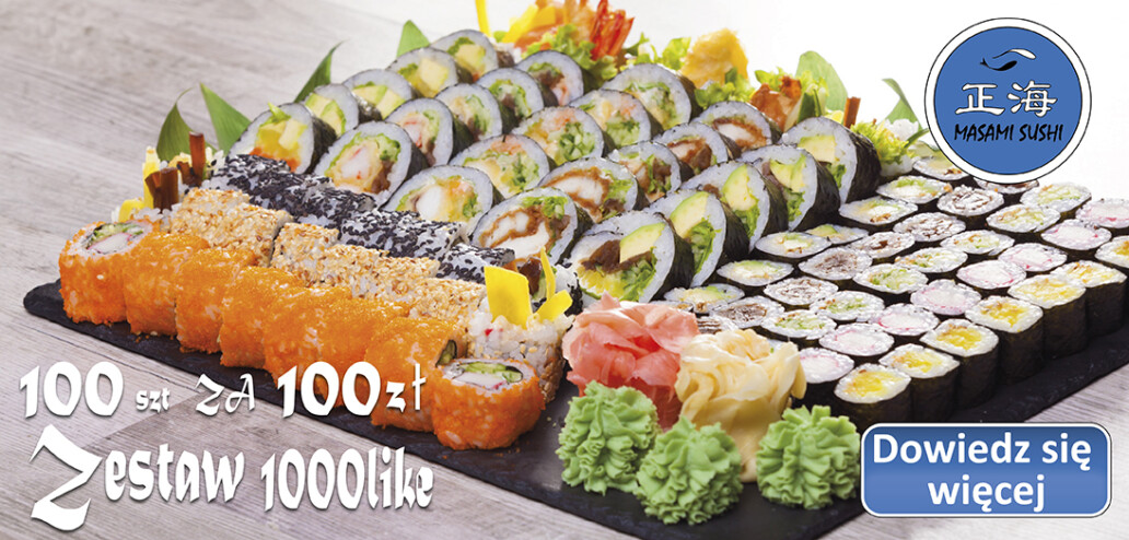 Promocje - MASAMI SUSHI | 100 szt za 100 zl 100 Sushi Za 100 Zl Warszawa
