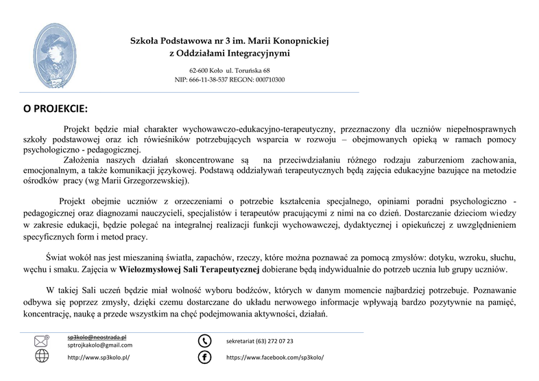 Prośba o wsparcie - Szkoła Podstawowa nr 3 w Kole Prośba List Do Sponsora O Wsparcie Finansowe Wzór