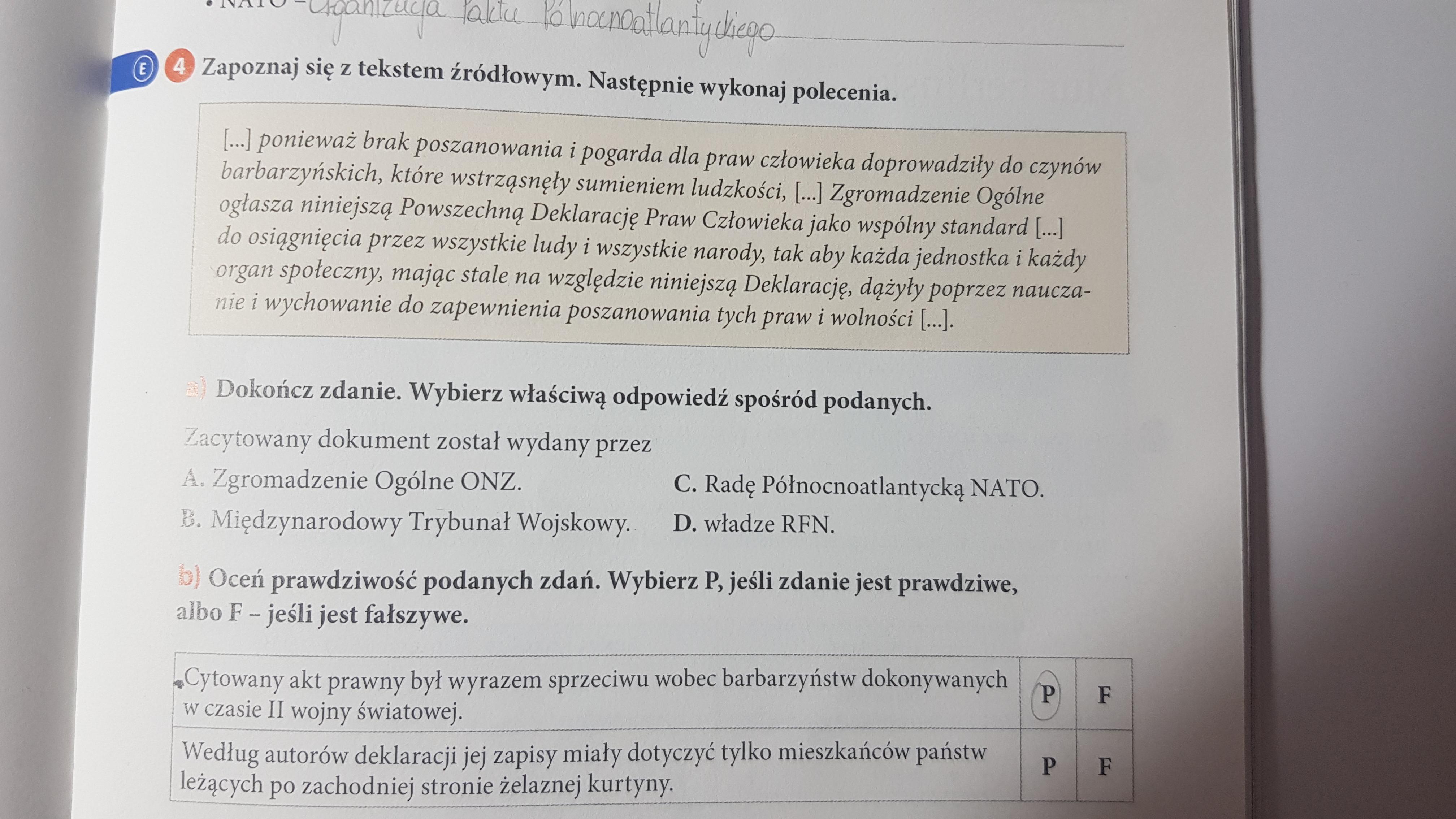 Proszę o pomoc Historia klasa 8 Początek zimnej wojny - Brainly.pl Sprawdzian Zimna Wojna Klasa 8