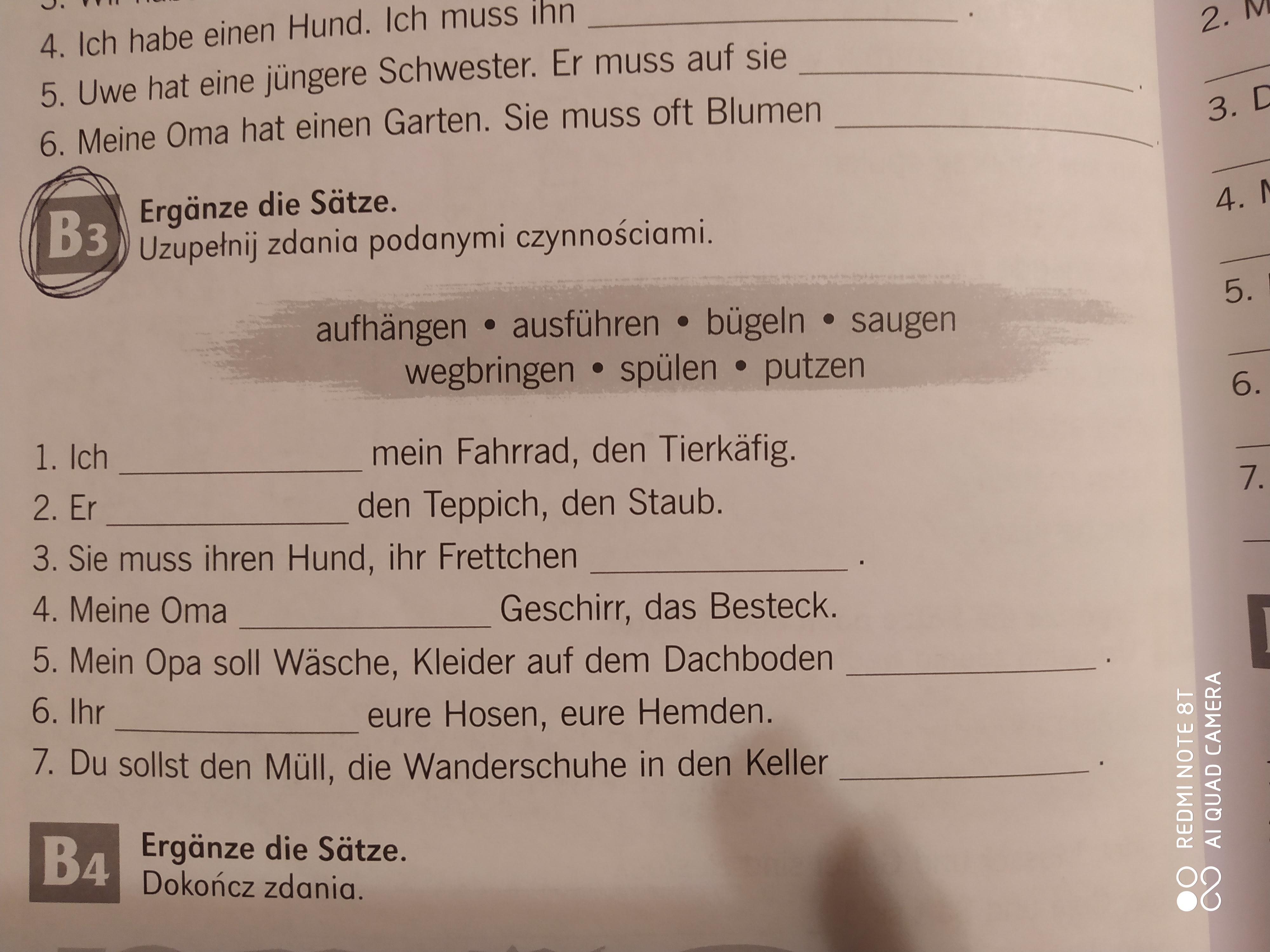 Proszę o pomoc niemiecki klasa 6 strona 64 zadanie B3 bardzo proszę o Niemiecki Klasa 6