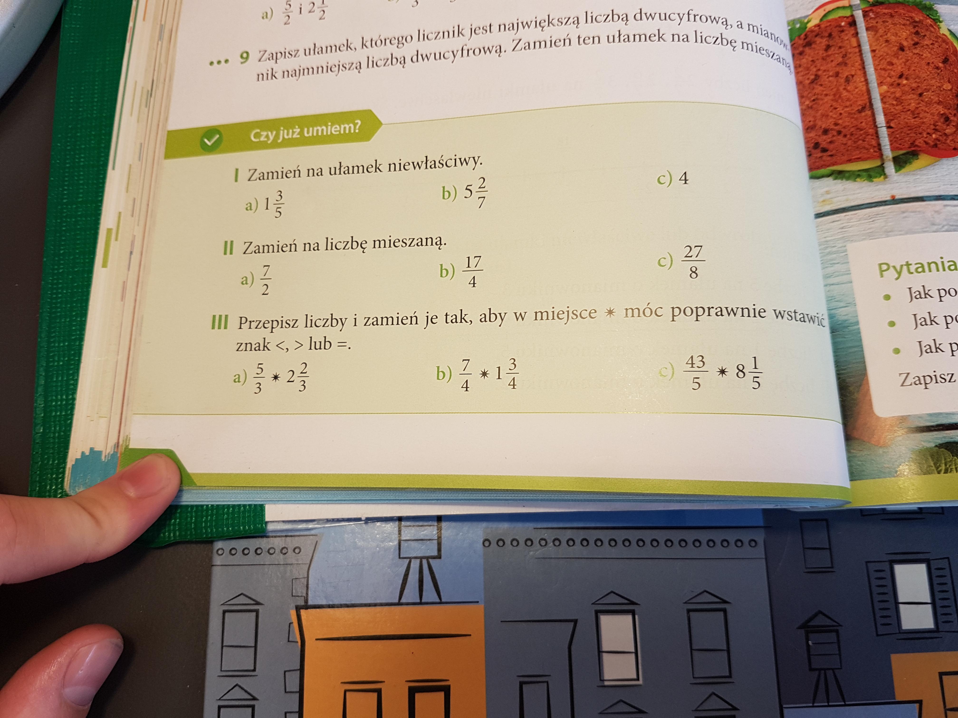 Proszę o pomoc z zadaniem ,,Czy już umiem?" Podręcznik matematyka z Nasza Szkoła Matematyka Część 2