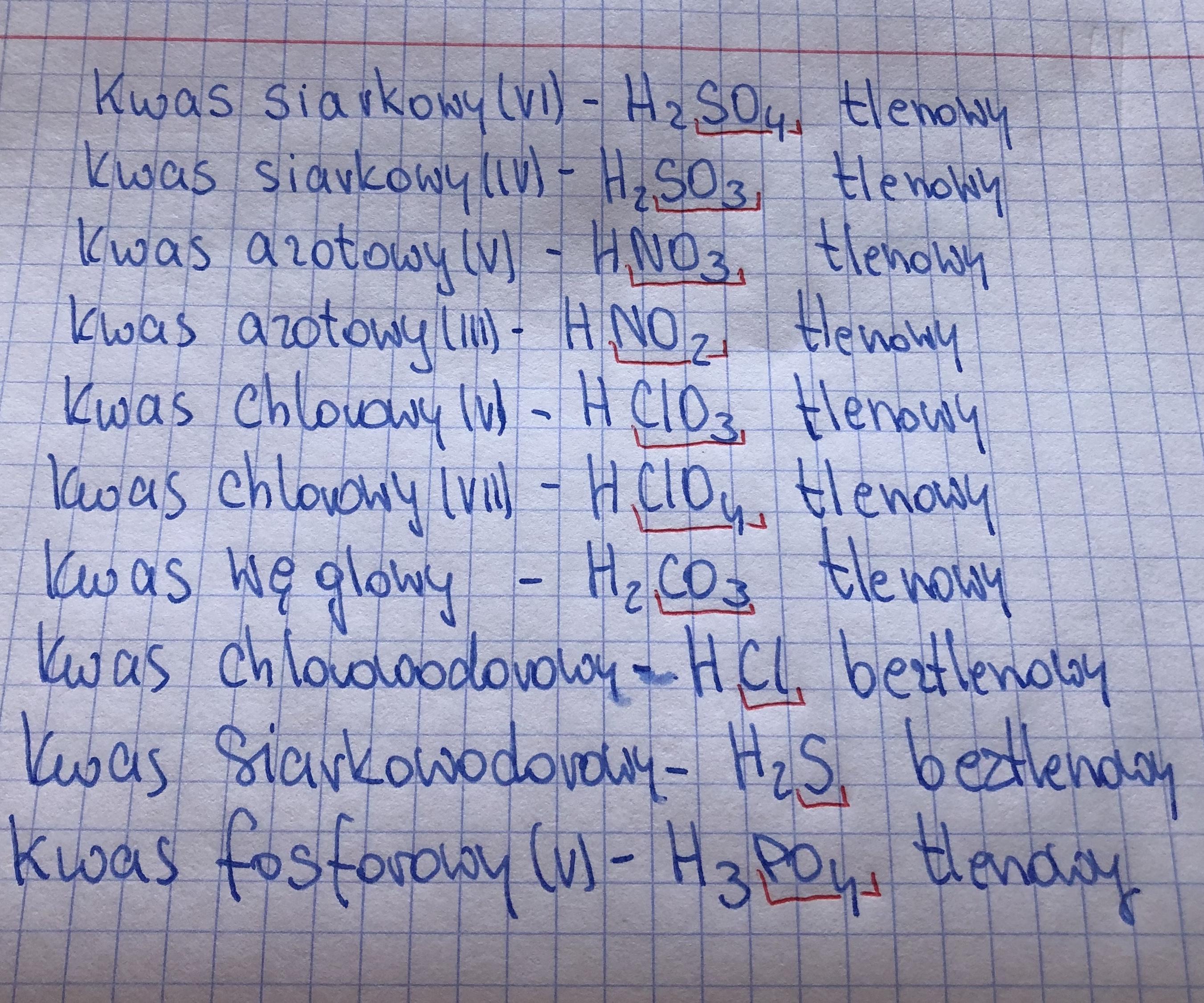 Wzory Sumaryczne Kwasów Tlenowych I Beztlenowych