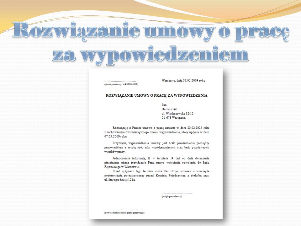 Rozwiązanie Umowy O Pracę Za Wypowiedzeniem Przez Pracownika