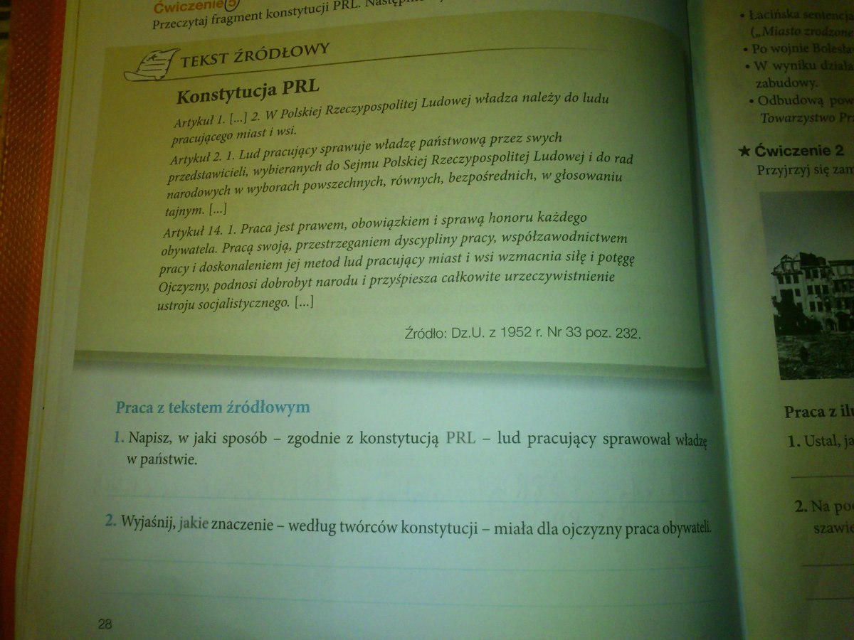 Przeczytaj fragment konstytucji prl następnie wykonaj polecenia daje Przeczytaj Fragment Wywiadu Z Uczennica Liceum I Zapoznaj