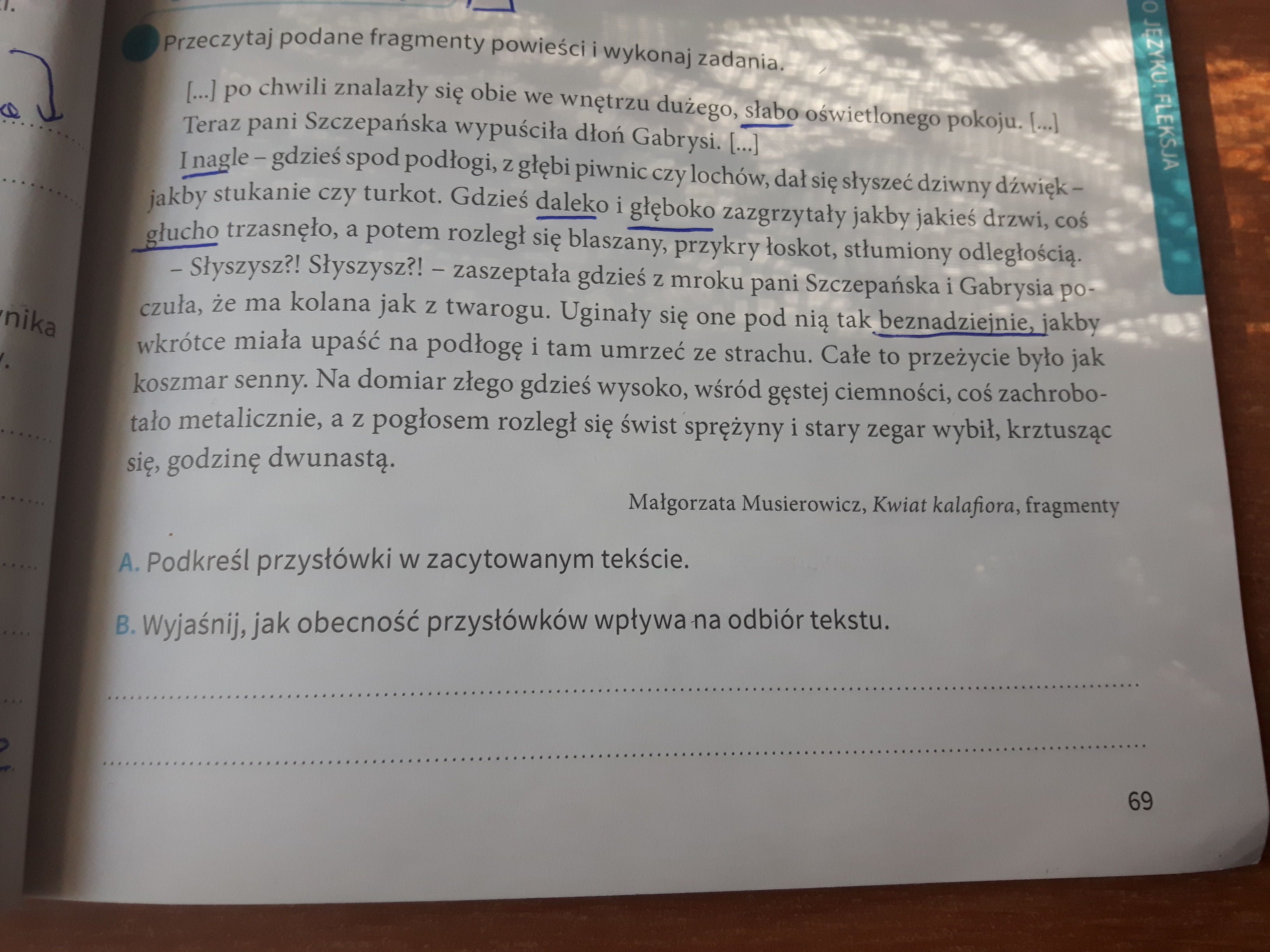 Przeczytaj podane fragmenty powieści i wykonaj zadania - Brainly.pl Zapoznaj Sie Z Fragmentem Powiesci I Wykonaj Podane Zadania