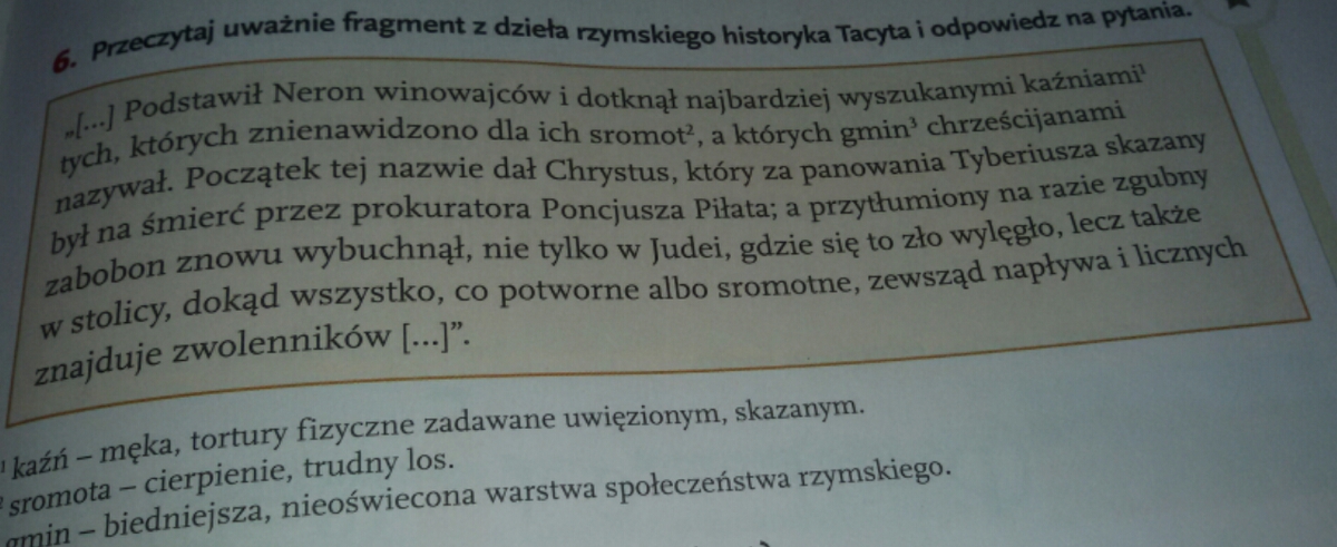 Przeczytaj uważnie fragment dzieła rzymskiego historyka Tacyta i Przeczytaj Fragment Tekstu Rzymskiego Historyka Kasjusza Diona