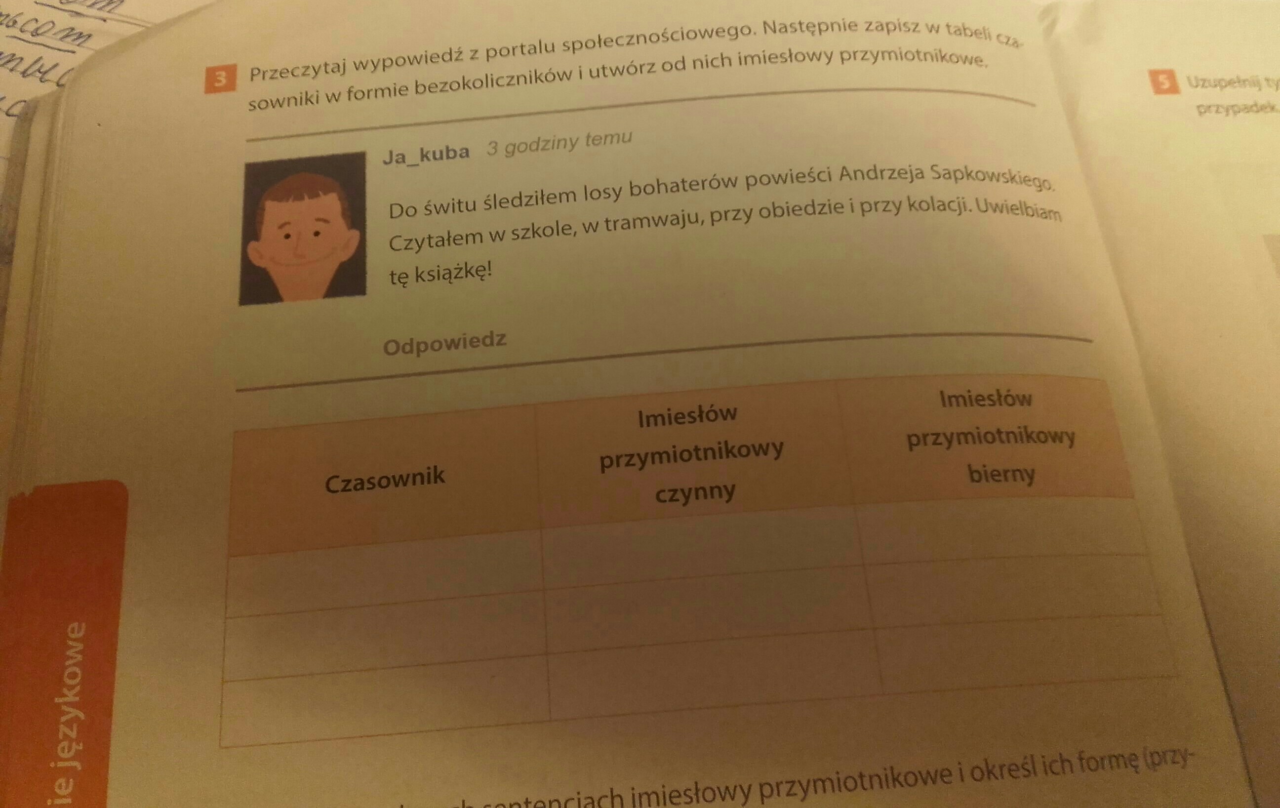 przeczytaj wypowiedzi z portalu społecznościowego następnie zapisz w Przeczytaj Wypowiedź Z Portalu Społecznościowego