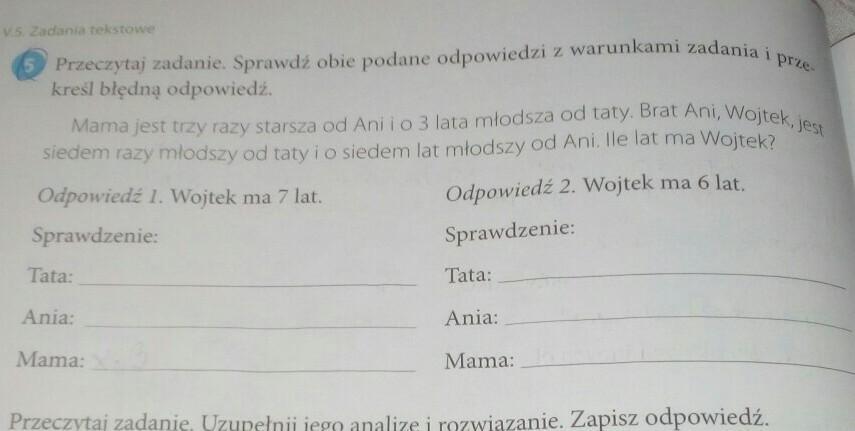 Przeczytaj Zadanie Sprawdz Obie Podane Odpowiedzi Z Warunkami Zadania
