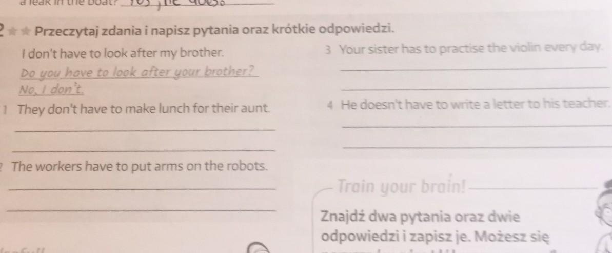 Przeczytaj zdania i napisz pytania oraz krótkie odpowiedzi - Brainly.pl Przeczytaj Pytania I Napisz Krótkie Odpowiedzi