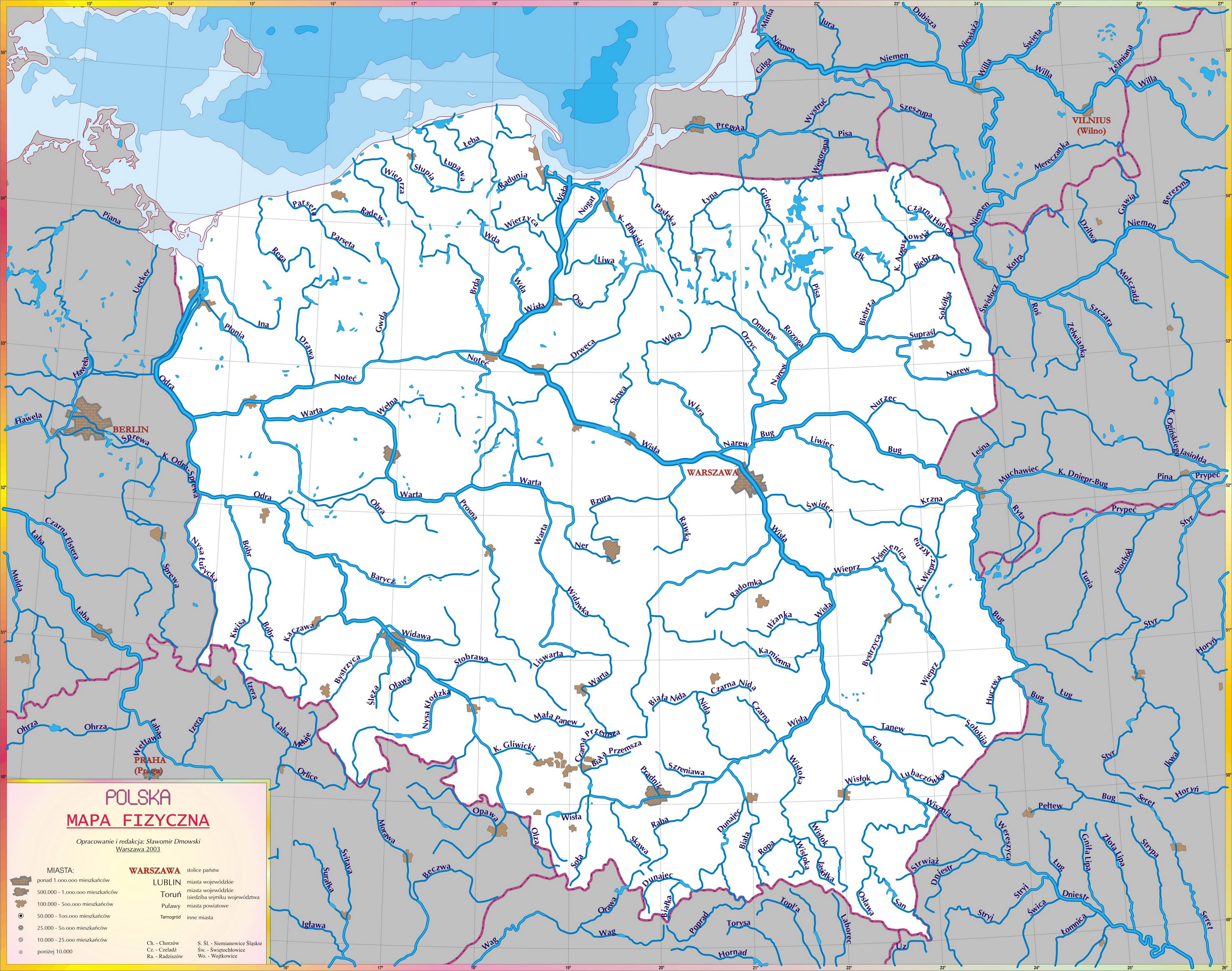Przedmiotowa Strona z Geografii Rzeki W Polsce Mapa Do Druku