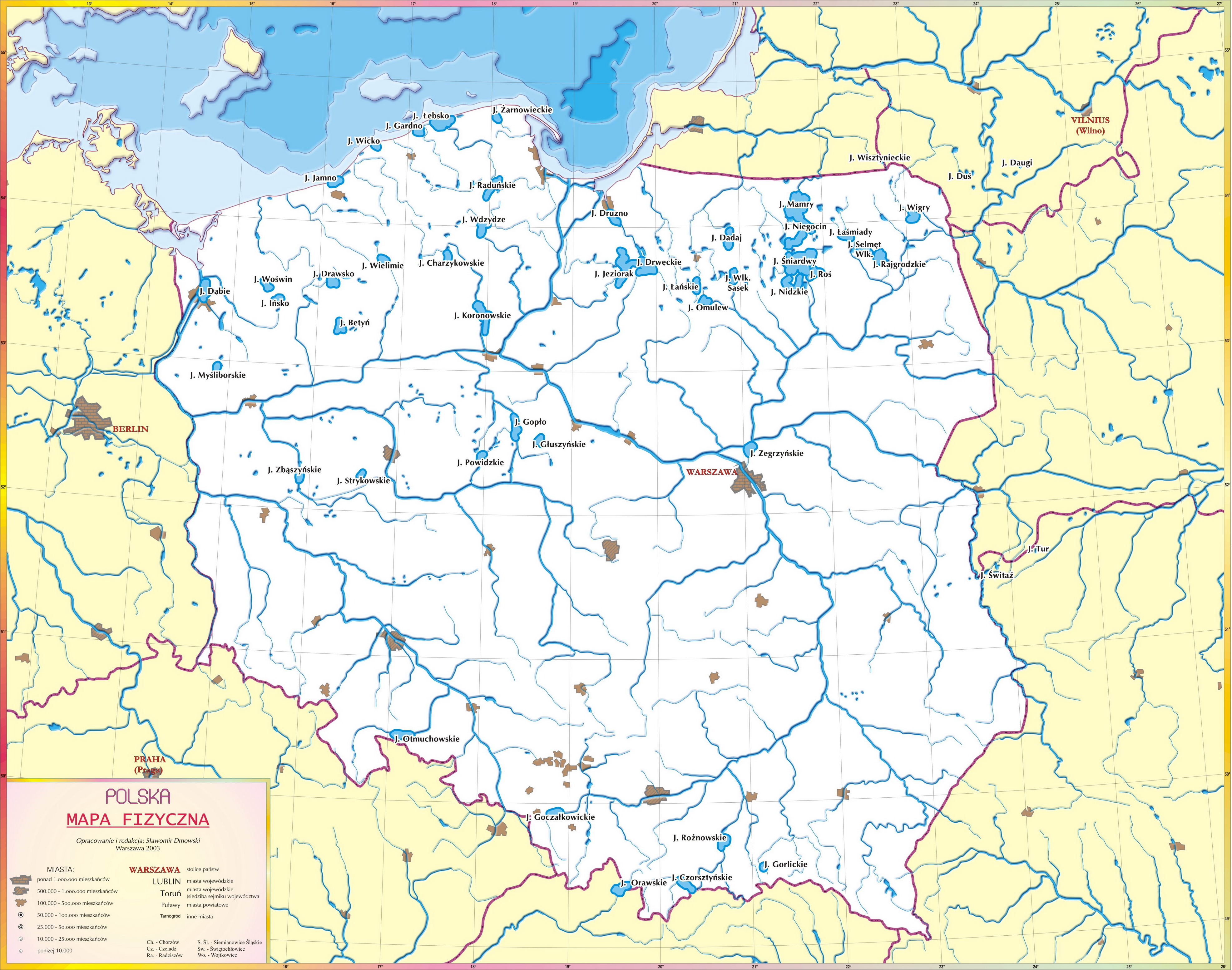 Przedmiotowa Strona z Geografii Jeziora W Polsce Mapa Konturowa