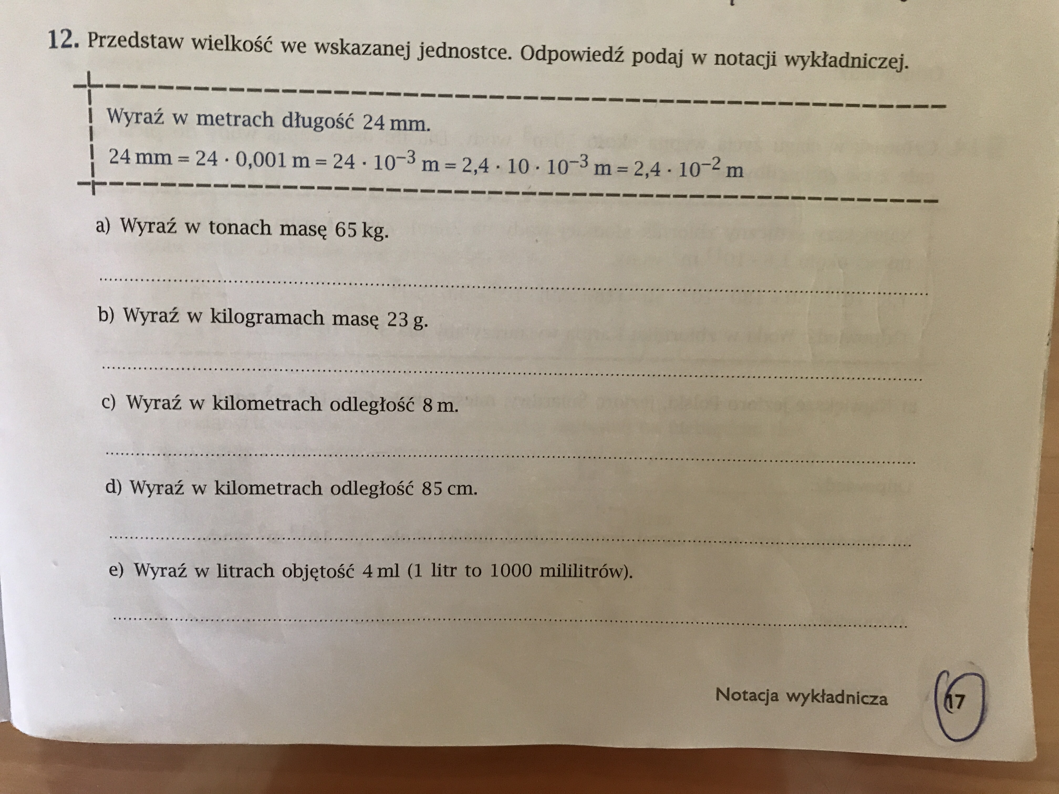 Odpowiedzi Na Poniższe Pytania Podaj W Notacji Wykładniczej