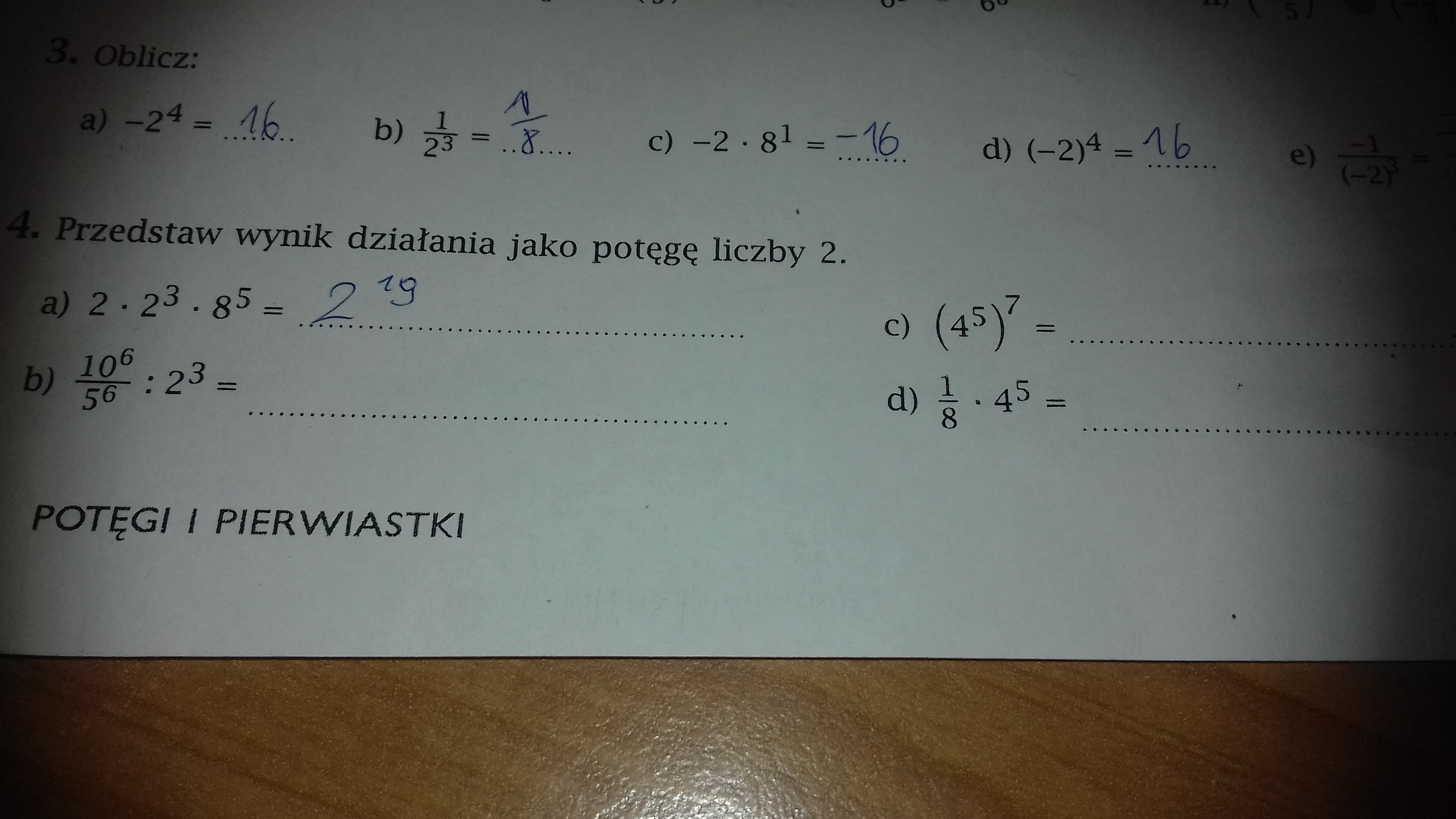 Przedstaw Wynik Działania Jako Potęgę Liczby 2