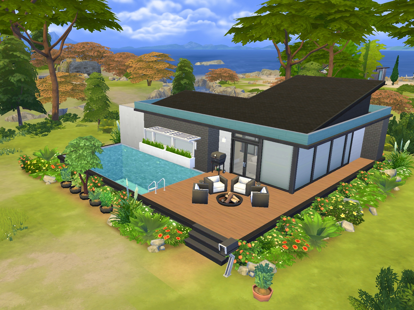 Przegląd Galerii - Domy parterowe w The Sims 4 - DOTsim Ladne Domy W The Sims 4