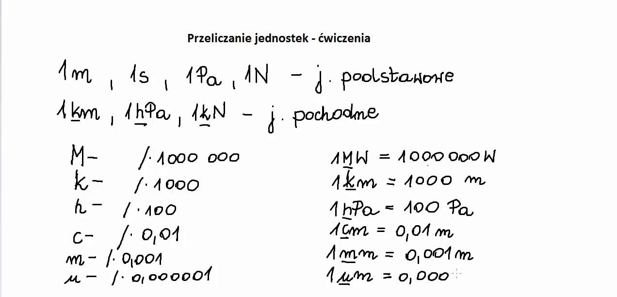 Przeliczanie jednostek - ćwiczenia - YouTube Przeliczanie Jednostek Fizyka Klasa 7